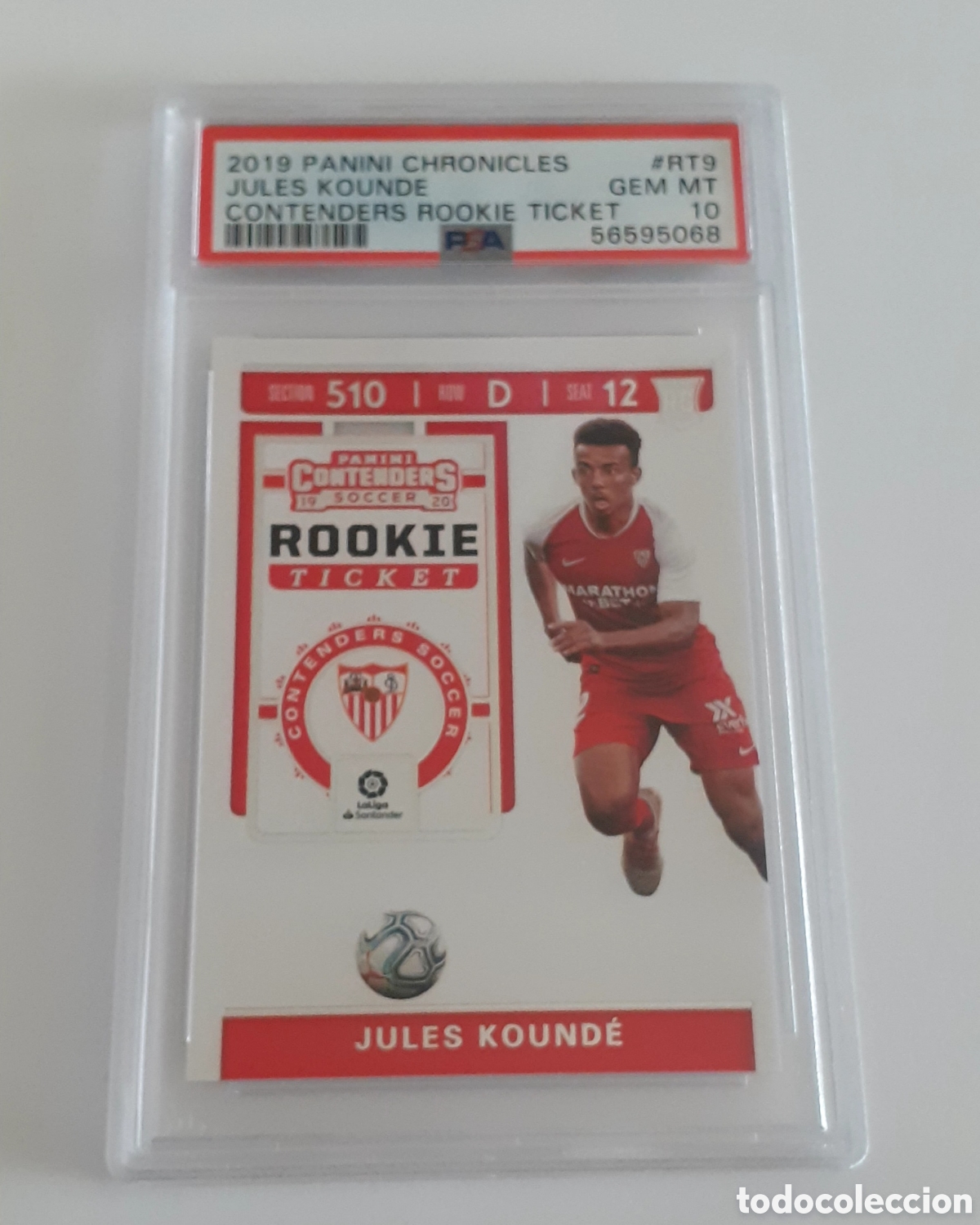 Cromos de f&uacute;tbol: Panini 2019 Chronicles - Jules Kounde - Rookie- Sevilla - PSA GEM MT 10