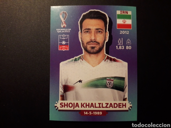 Fu&szlig;ball-Sticker: SHOJA KHALILZADEH IR&Aacute;N N&deg; 8 COPA MUNDIAL DE F&Uacute;TBOL QATAR 2022 22 PANINI SIN PEGAR PEDIDO M&Iacute;NIMO 3&euro;.