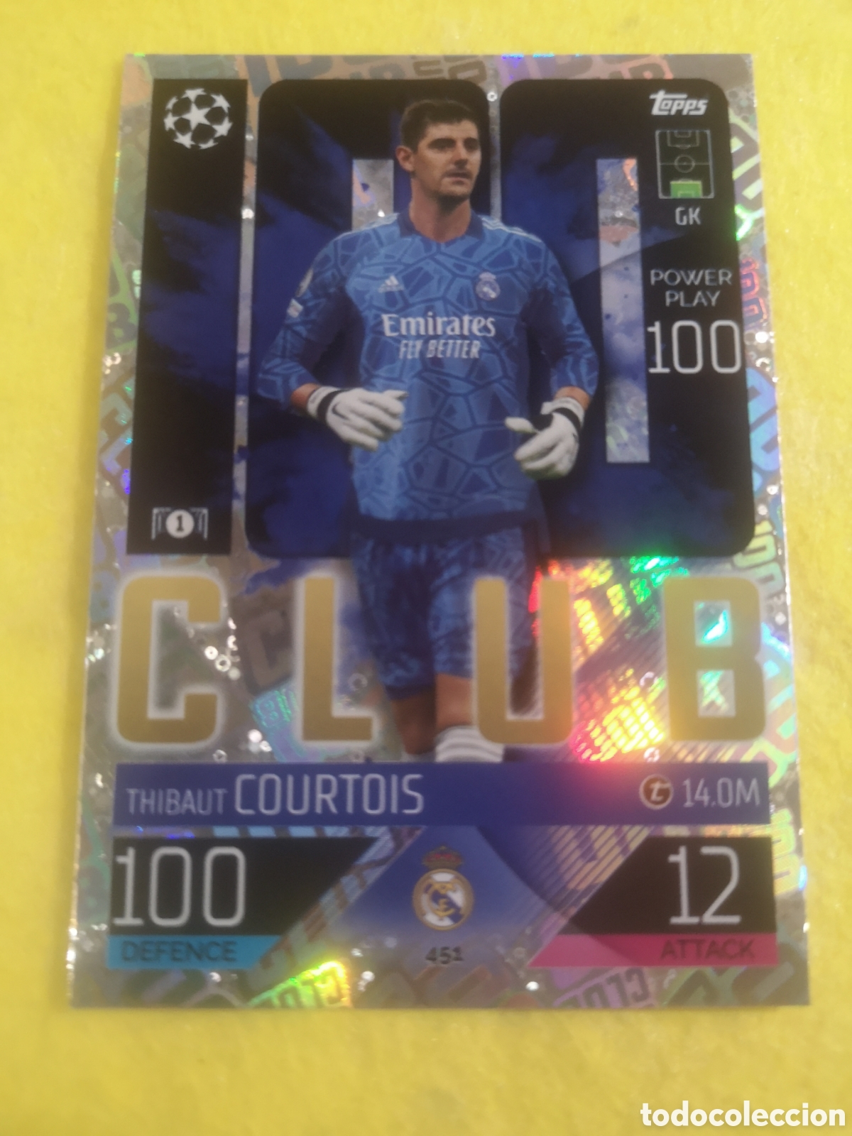 Cromos de f&uacute;tbol: TOPPS MATCH ATTAX 2022 - 2023 - 100 CLUB - CHAMPIONS LEAGUE - COURTOIS - REAL MADRID