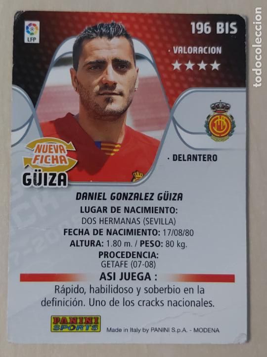 Figurine di Calcio: CROMO N&ordm; 196 GUIZA - MEGACRACKS 2007 08 - NUEVA FICHA BIS
