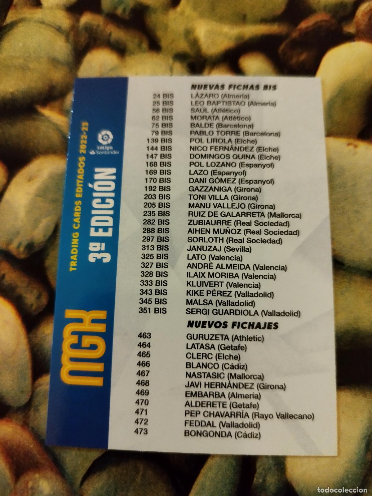 Fu&szlig;ball-Sticker: &Iacute;NDICE NUEVAS FICHAS BIS TERCERA 3&ordf; EDICI&Oacute;N MEGACRACKS 2022 2023 22 23 MGK