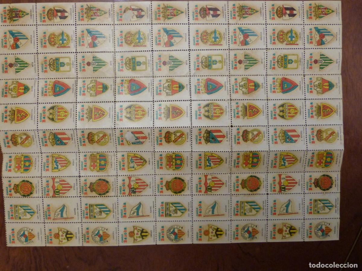 Fu&szlig;ball-Sticker: CHICL&Eacute; BAZOKA, 90 CROMOS DE ESCUDOS DE EQUIPOS DE F&Uacute;TBOL - A&Ntilde;OS 50-60
