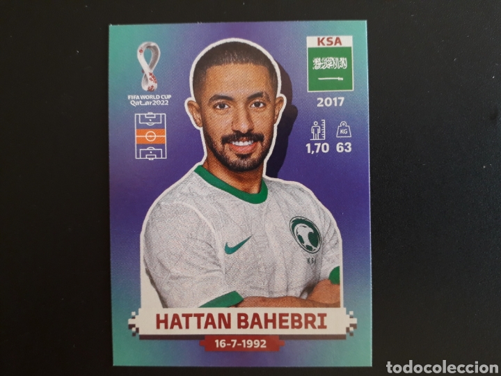Figurine di Calcio: HATTAN BAHEBRI ARABIA SAUD&Iacute; N&deg; 15 COPA MUNDIAL DE F&Uacute;TBOL QATAR 2022 22 PANINI PEDIDO M&Iacute;NIMO 3&euro;