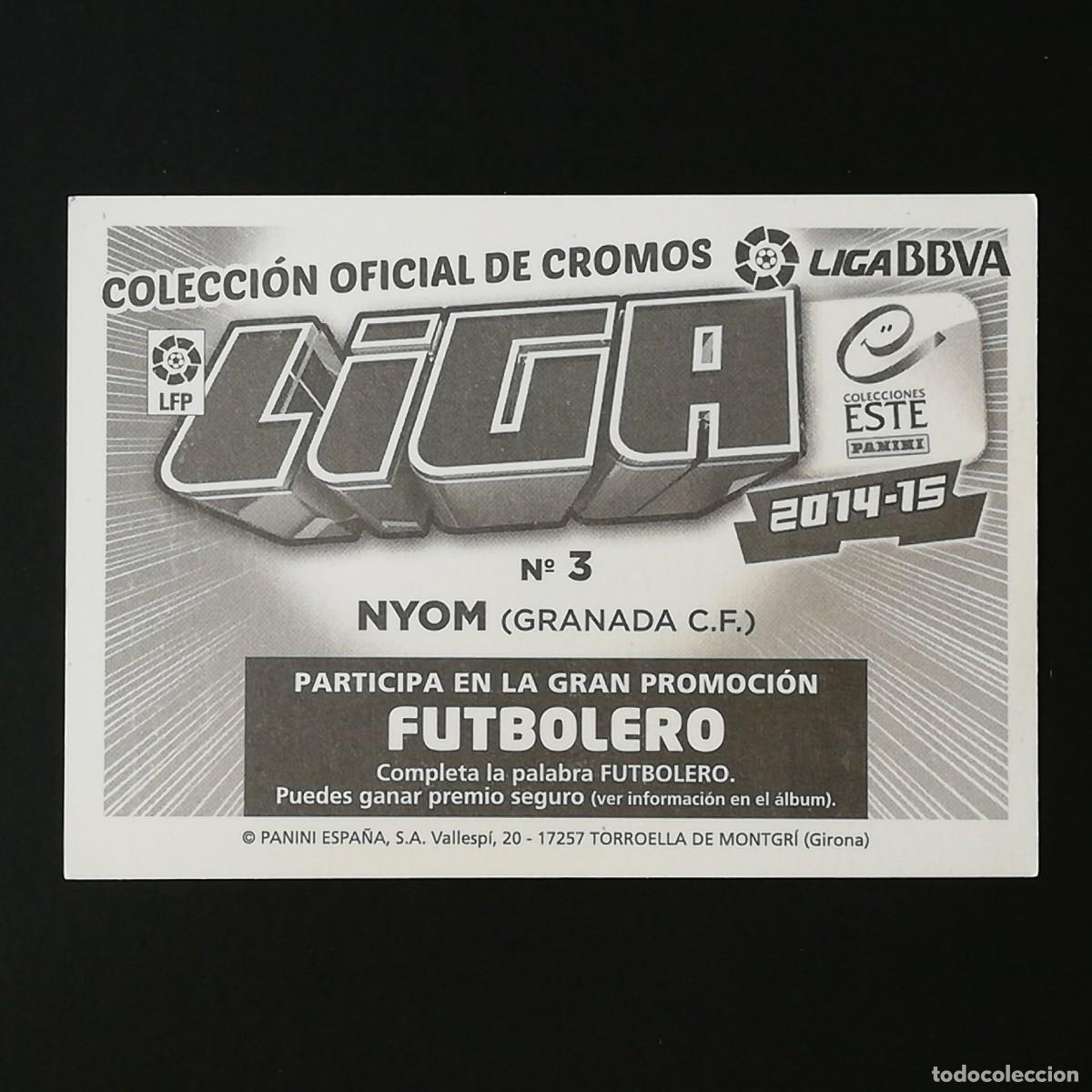 Cromos de f&uacute;tbol: #333 3 NYOM - GRANADA CF EDICIONES ESTE 2014 2015 14 15 - Foto 2