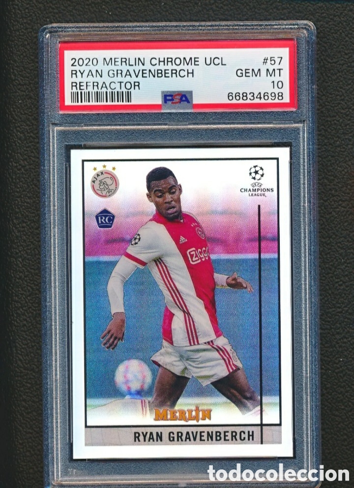 Cromos de f&uacute;tbol: Ryan Gravenberch 2020-21 Topps CHROME UEFA refractor PSA 10