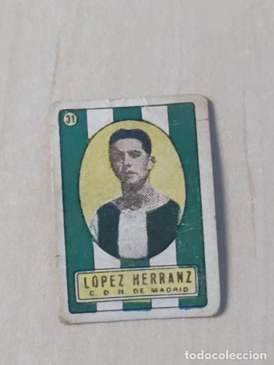 Fu&szlig;ball-Sticker: CROMO N&ordm; 31 LOPEZ HERRANZ - CDN DE MADRID - LOS CIEN ASES DEL FUTBOL ESPA&Ntilde;OL PRODUCTOS KARALAZ