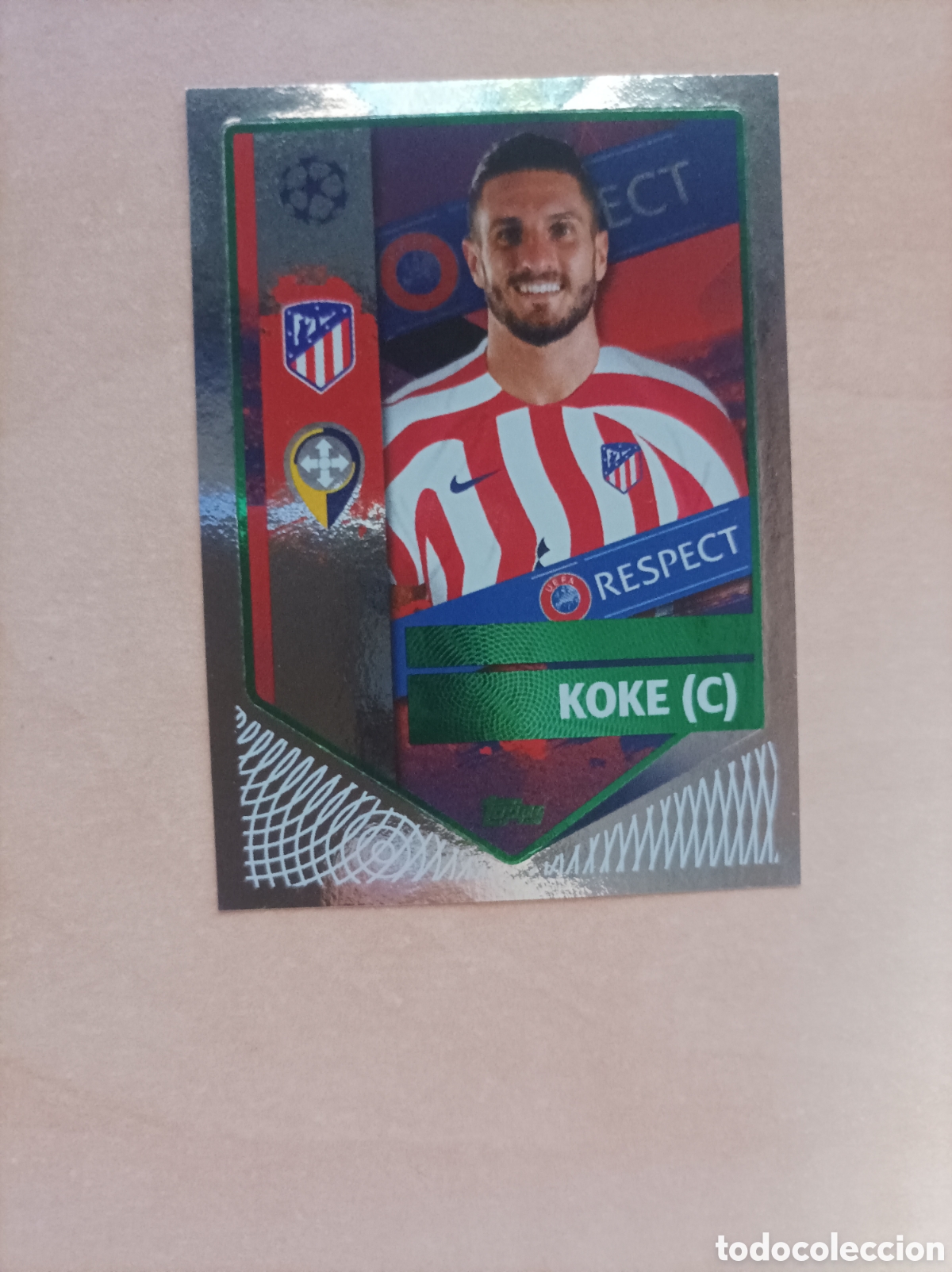 Cromos de F&uacute;tbol: Koke 73 Atl&eacute;tico de Madrid Parallel Topps Stickers 22 23 UEFA Champions League 2022 2023 22/23 2022/
