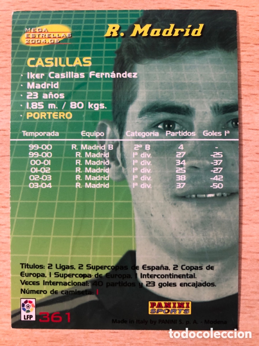 Carte Panini Iker Casillas - 361 Estrellas - Real Madrid - Megacracks La Liga 2010/11