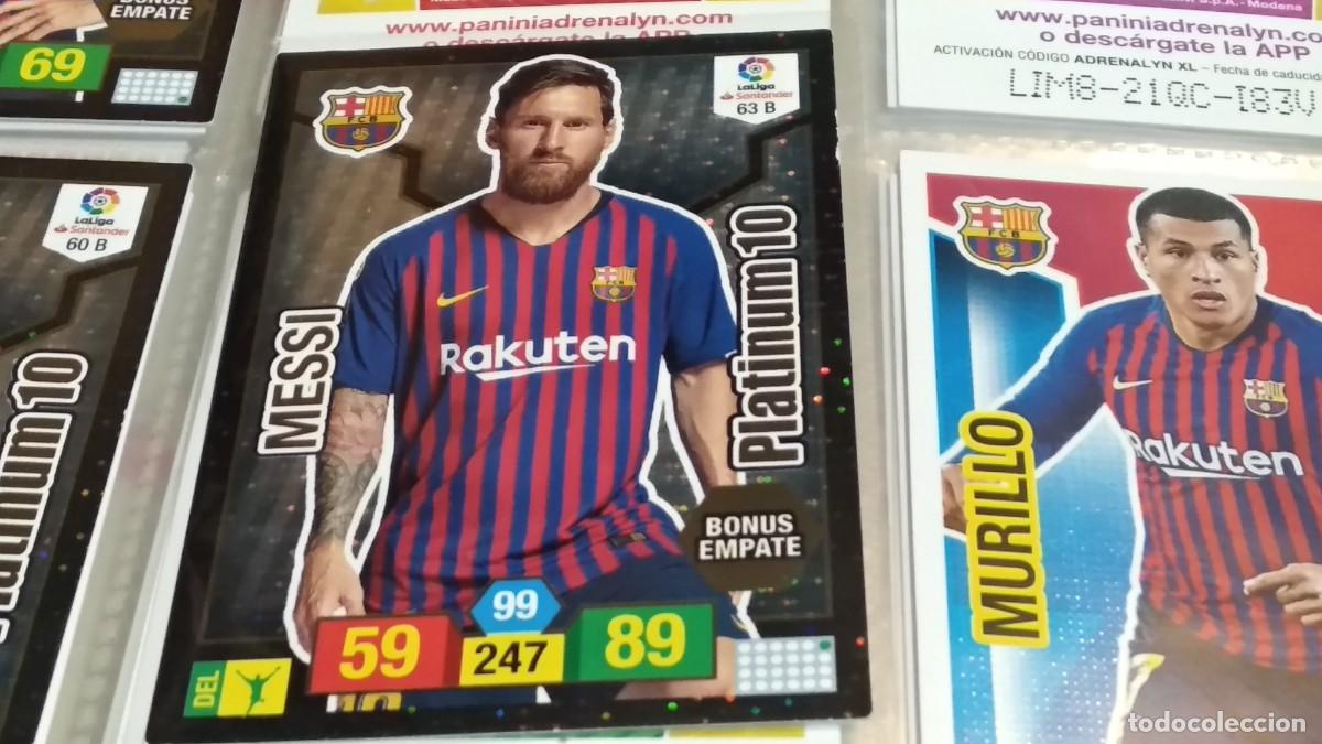 Cromos de f&uacute;tbol: ADRENALYN XL 2018 2019 PANINI N&ordm; 63 B MESSI PLATINUM 10 - FC BARCELONA CROMO LIGA 18 19
