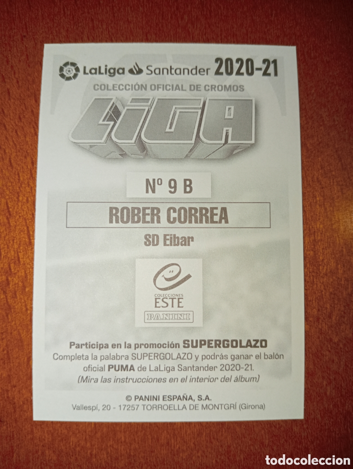 Cromos de f&uacute;tbol: Rober Correa n&deg;9B liga este 20/21 Eibar - Foto 2