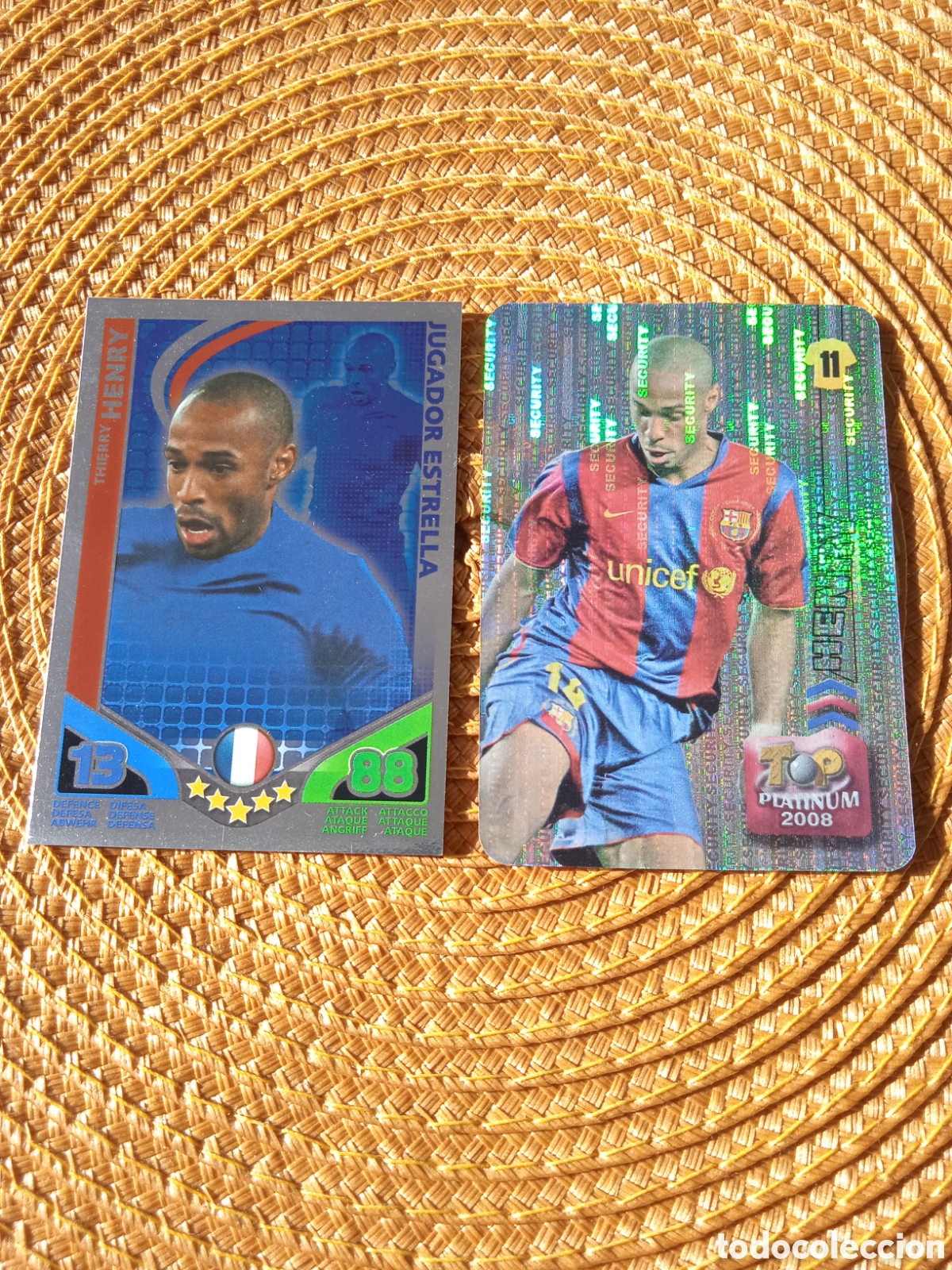 Cromos de f&uacute;tbol: Lote 2 cromos thierry Henry - Foto 1