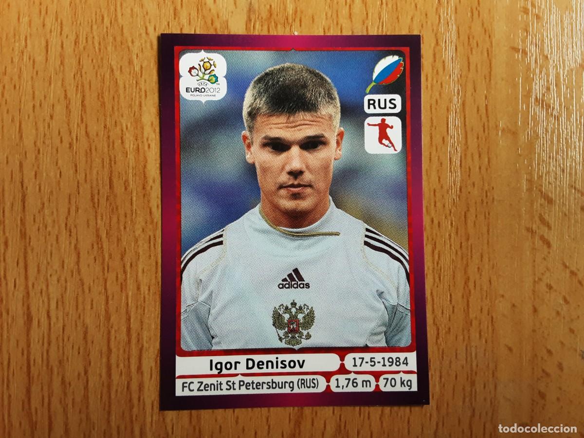 Football Stickers: CROMO FUTBOL EURO 2012 PANINI VERSION ALEMANA 124.DENISOV-RUSIA-NUNCA PEGADO