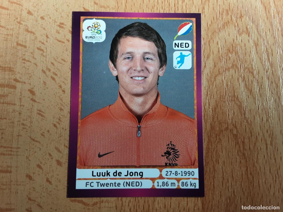Football Stickers: CROMO FUTBOL EURO 2012 PANINI VERSION ALEMANA 187.LUUK DE JONG-HOLANDA-NUNCA PEGADO