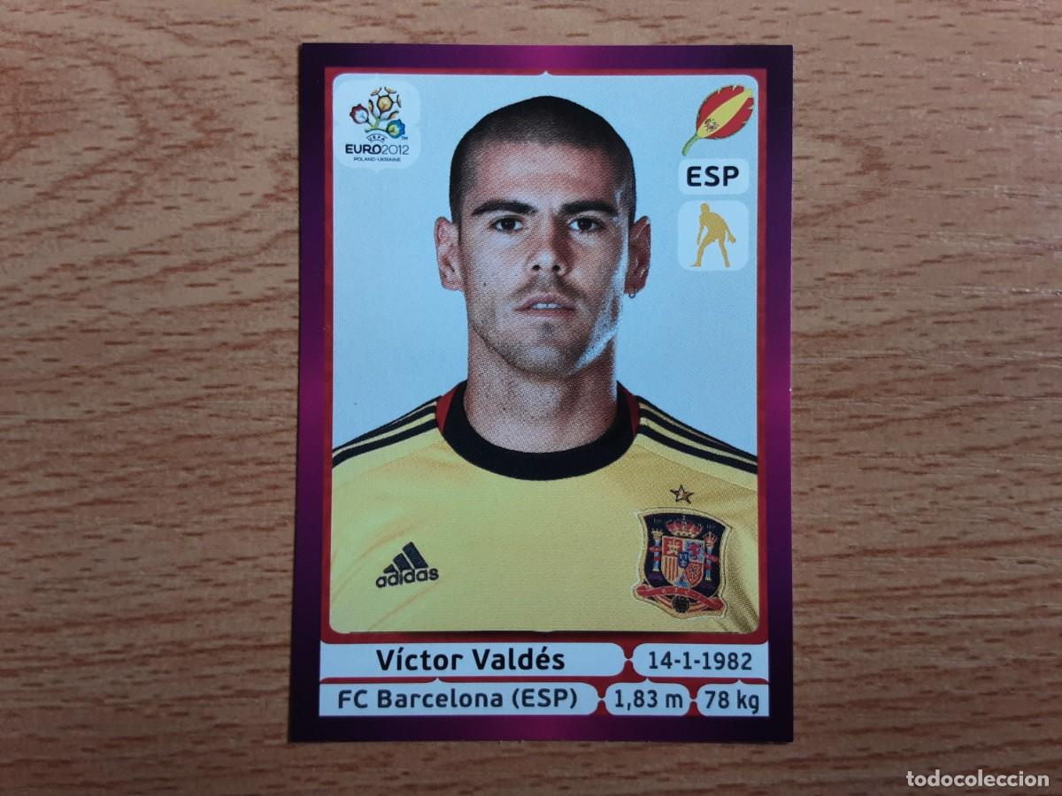 Football Stickers: CROMO FUTBOL EURO 2012 PANINI VERSION ALEMANA 288.VICTOR VALDES-ESPA&Ntilde;A-NUNCA PEGADO