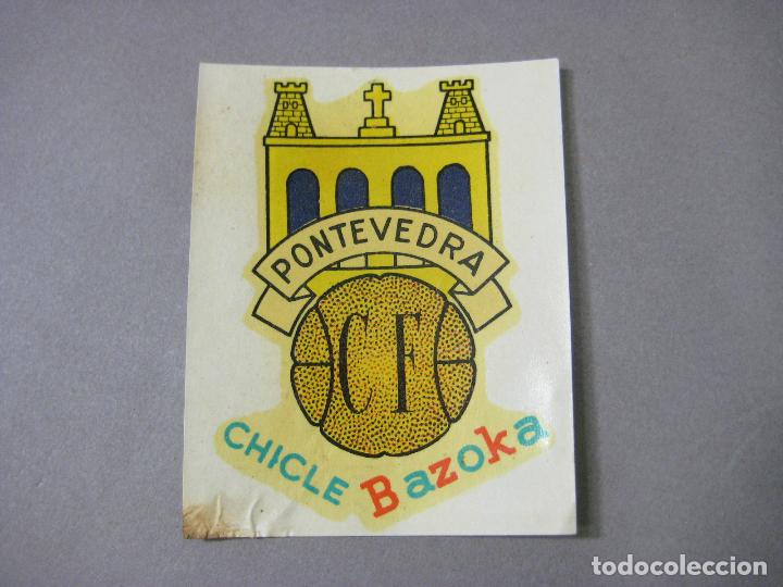 Cromos de f&uacute;tbol: CROMO CHICLE BAZOKA ESCUDO DEL PONTEVEDRA CLUB DE FUTBOL. CALCOMANIAS INDUSTRIALES NUBIOLA