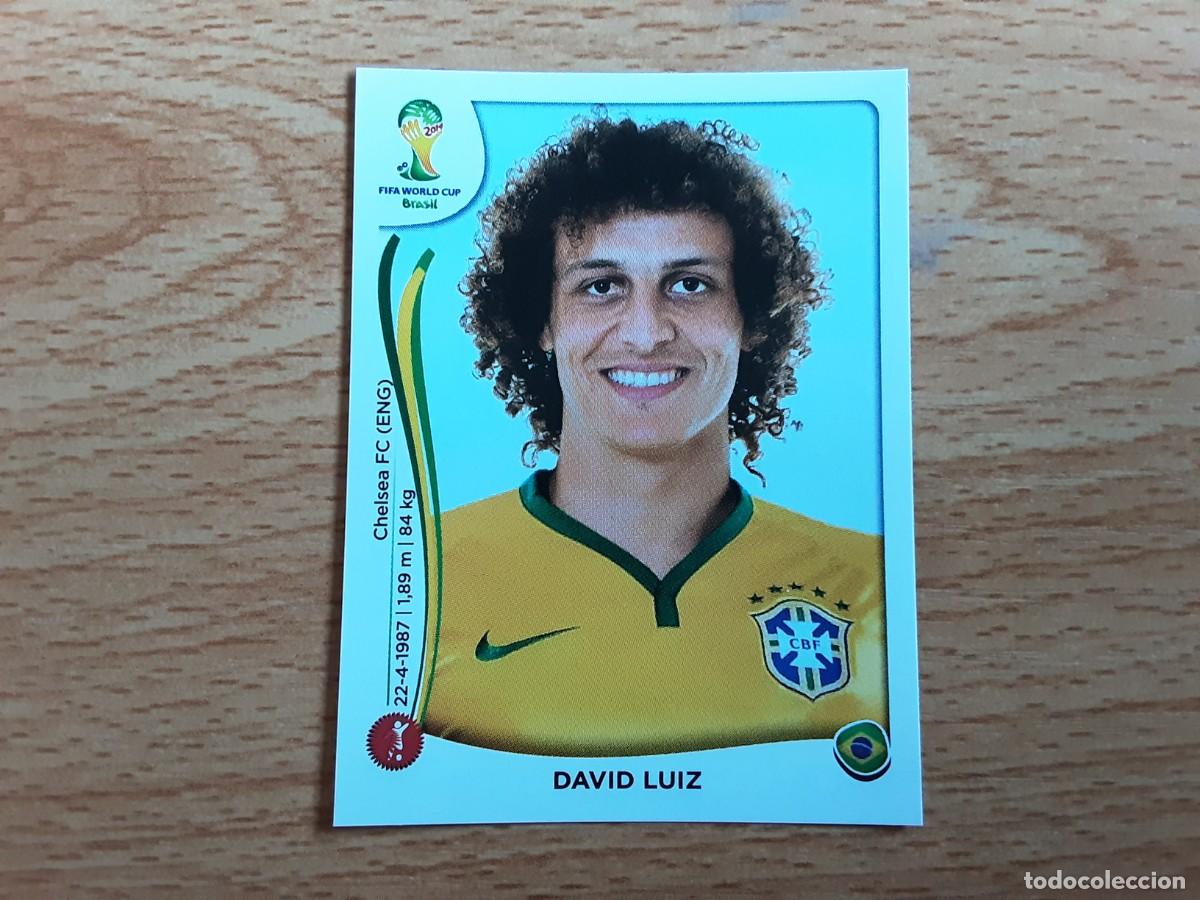 Cromos de F&uacute;tbol: CROMO FUTBOL MUNDIAL 2014 PANINI 36.DAVID LUIZ-BRASIL-NUNCA PEGADO