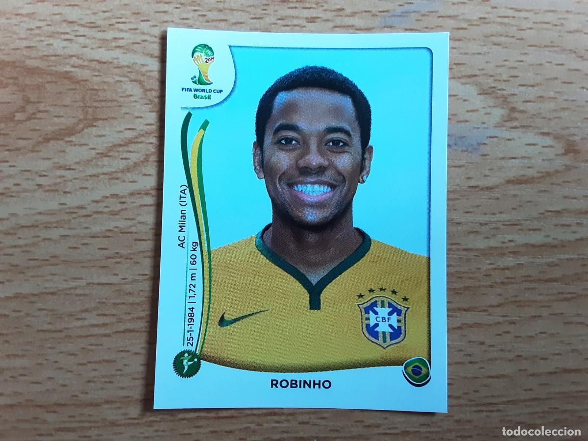 Football Stickers: CROMO FUTBOL MUNDIAL 2014 PANINI 47.ROBINHO-BRASIL-NUNCA PEGADO