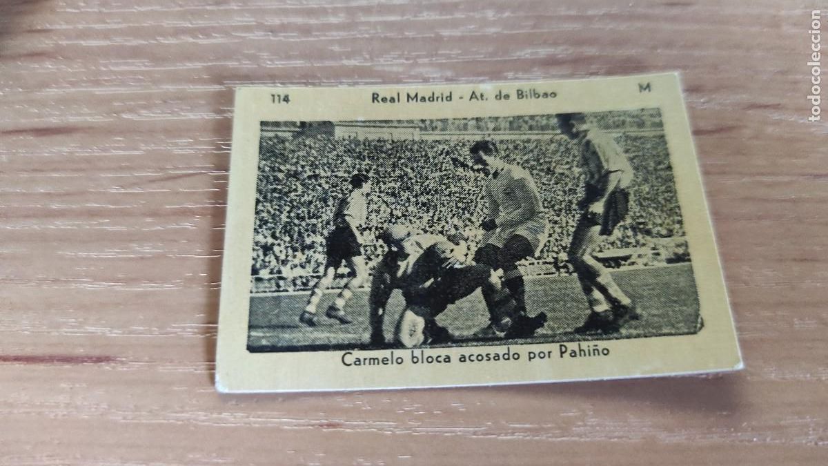 Cromos de f&uacute;tbol: Real Madrid Bilbao 114 campeonato Nacional de liga primera divisi&oacute;n 1951 1952