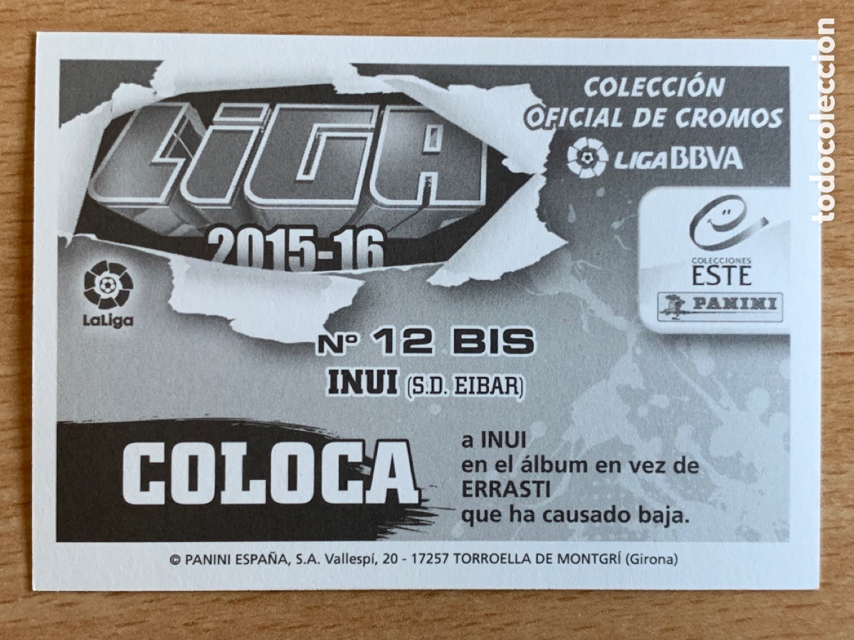 Cromos de f&uacute;tbol: Inui &Eacute;ibar Liga Este 2015/16 - Foto 2