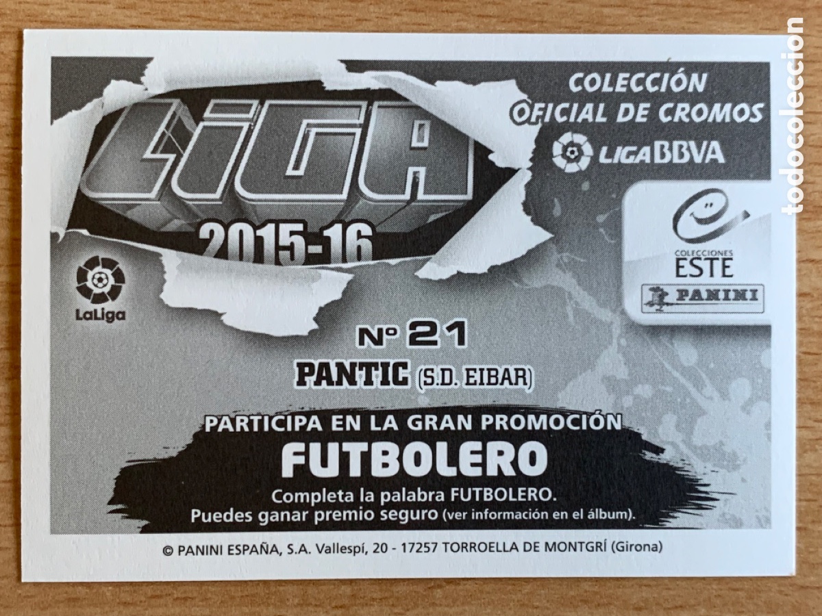 Cromos de f&uacute;tbol: Pantic &Eacute;ibar Liga Este 2015/16 - Foto 2