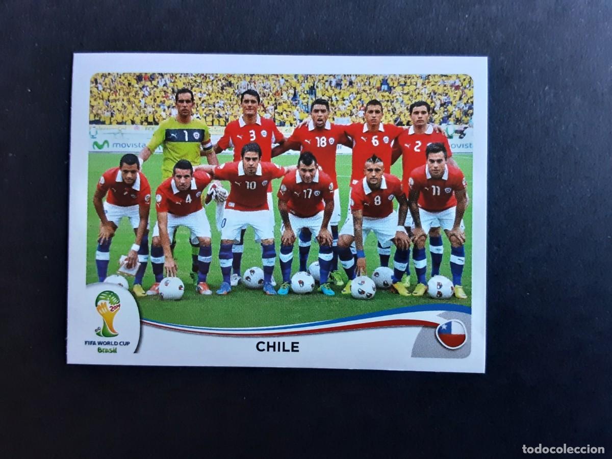 Fu&szlig;ball-Sticker: CROMO FUTBOL MUNDIAL 2014 PANINI 147.ALINEACION-CHILE-NUNCA PEGADO