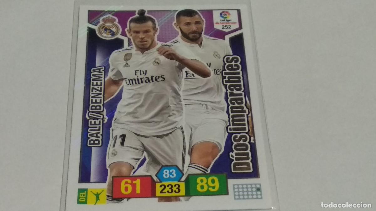 Cromos de f&uacute;tbol: BALE/BENZEMA D&Uacute;OS IMPARABLES N&ordm; 252 REAL MADRID ADRENALYN XL 2018 2019 18 19 PANINI &Aacute;LBUM LIGA