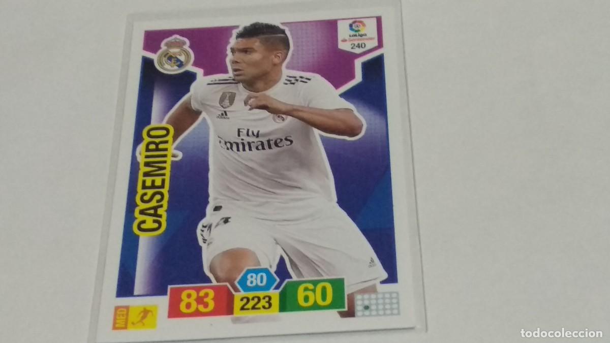 Cromos de f&uacute;tbol: CASEMIRO N&ordm; 240 REAL MADRID ADRENALYN XL 2018 2019 18 19 PANINI &Aacute;LBUM LIGA F&Uacute;TBOL