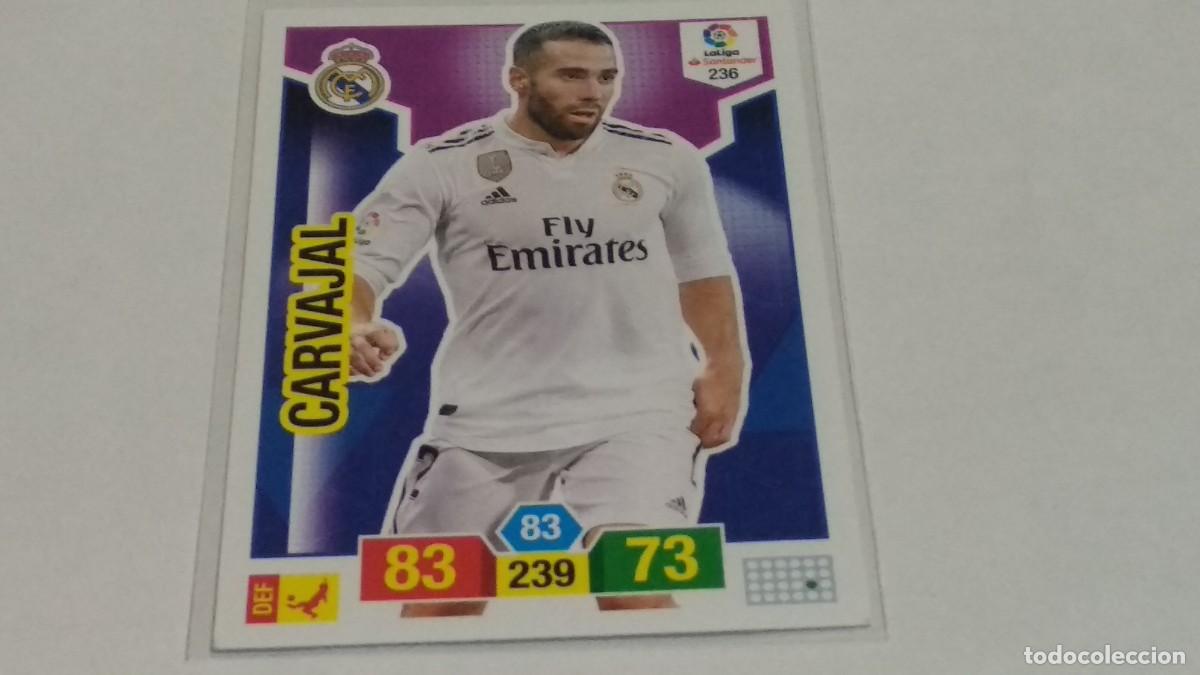 Cromos de f&uacute;tbol: CARVAJAL N&ordm; 236 REAL MADRID ADRENALYN XL 2018 2019 18 19 PANINI &Aacute;LBUM LIGA F&Uacute;TBOL