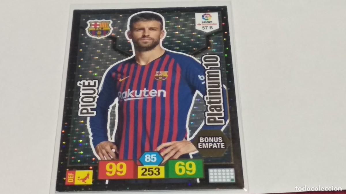 Cromos de f&uacute;tbol: PIQU&Eacute; N&ordm; 57 B PLATINUM 10 F.C. BARCELONA ADRENALYN XL 2018 2019 18 19 PANINI LIGA