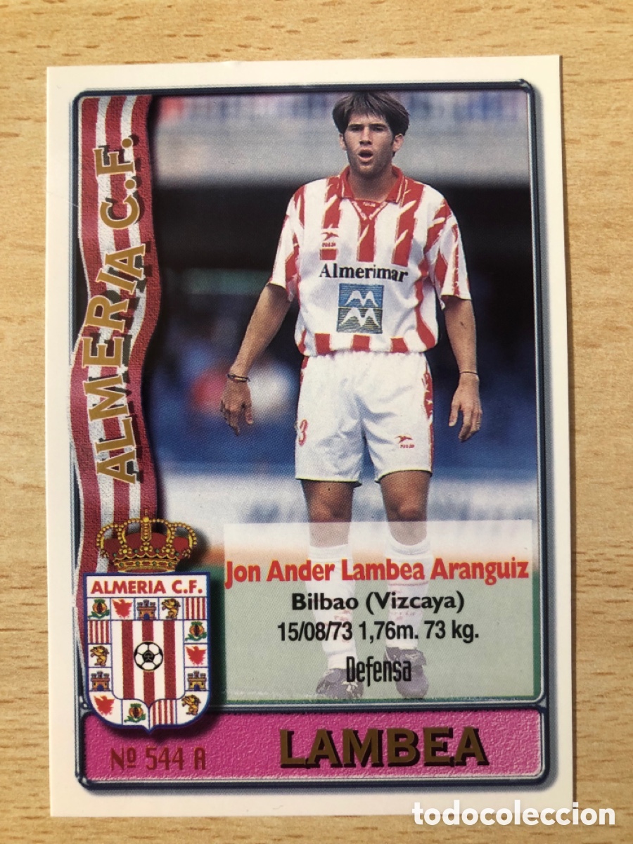 Fu&szlig;ball-Sticker: # 544 Lambea / Julio Almeria Mundicromo 96/97 Segunda divisi&oacute;n