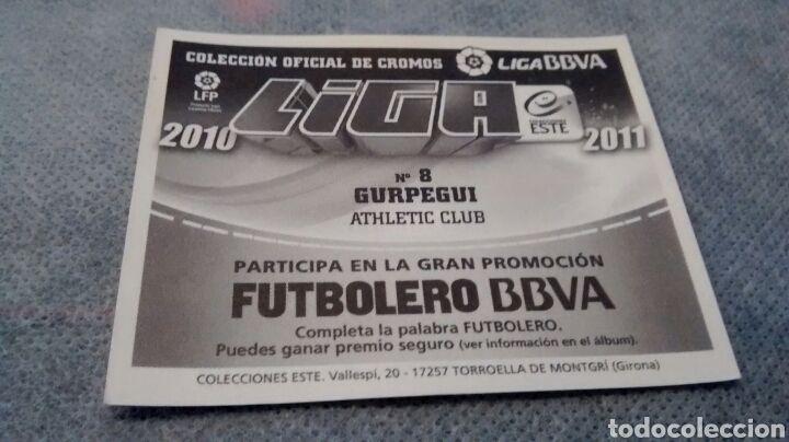 Cromos de f&uacute;tbol: 2010 11 2011 ESTE GURPEGUI (A1) - Foto 2