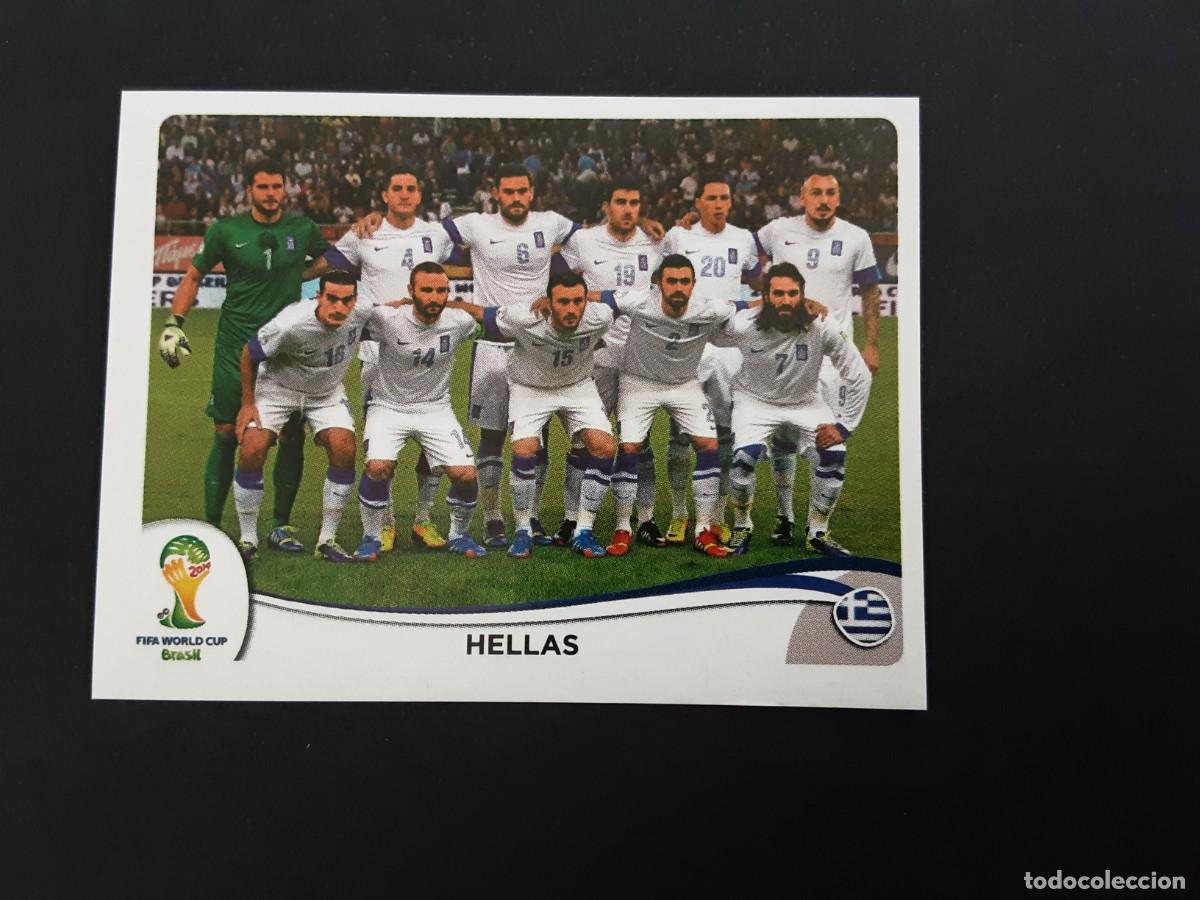 Cromos de F&uacute;tbol: CROMO FUTBOL MUNDIAL 2014 PANINI 204.ALINEACION-GRECIA-NUNCA PEGADO