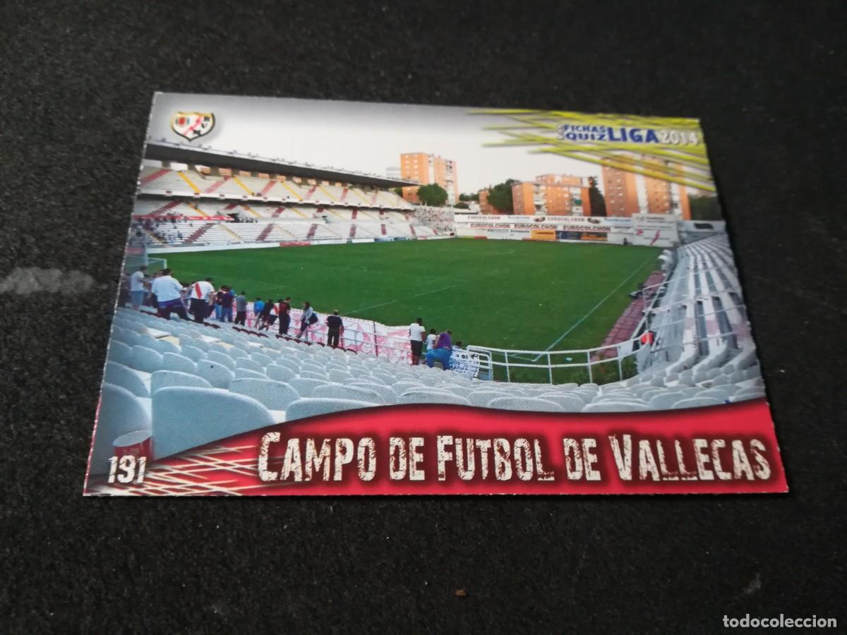 Figurine di Calcio: MUNDICROMO QUIZ GAME 2013 2014 FICHAS LIGA 13 14 191 CAMPO FUTBOL VALLECAS - MATE + RELIEVE BRILLO
