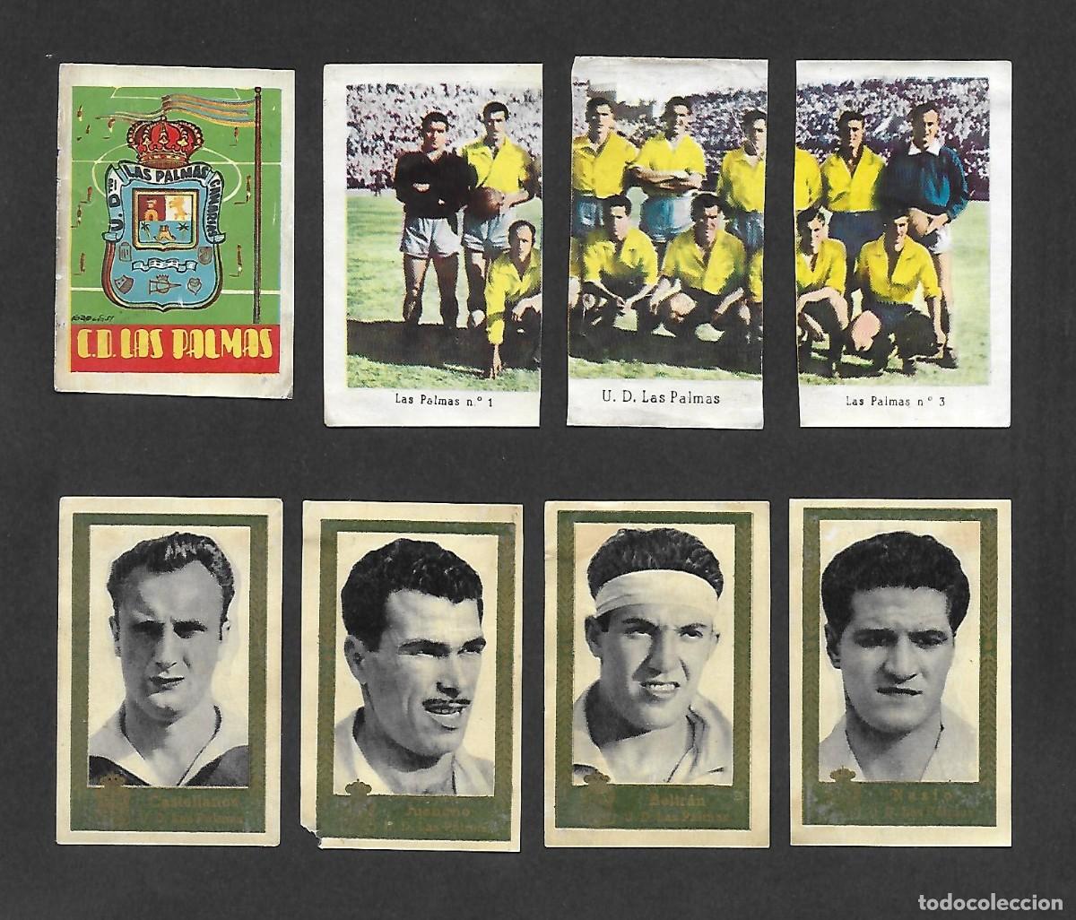 Figurine di Calcio: LOTE 17 CROMOS LAS PALMAS , ALBUM CAMPEONATOS NACIONALES FUTBOL RUIZ ROMERO 1954 1955. SUELTOS A 7 &euro;