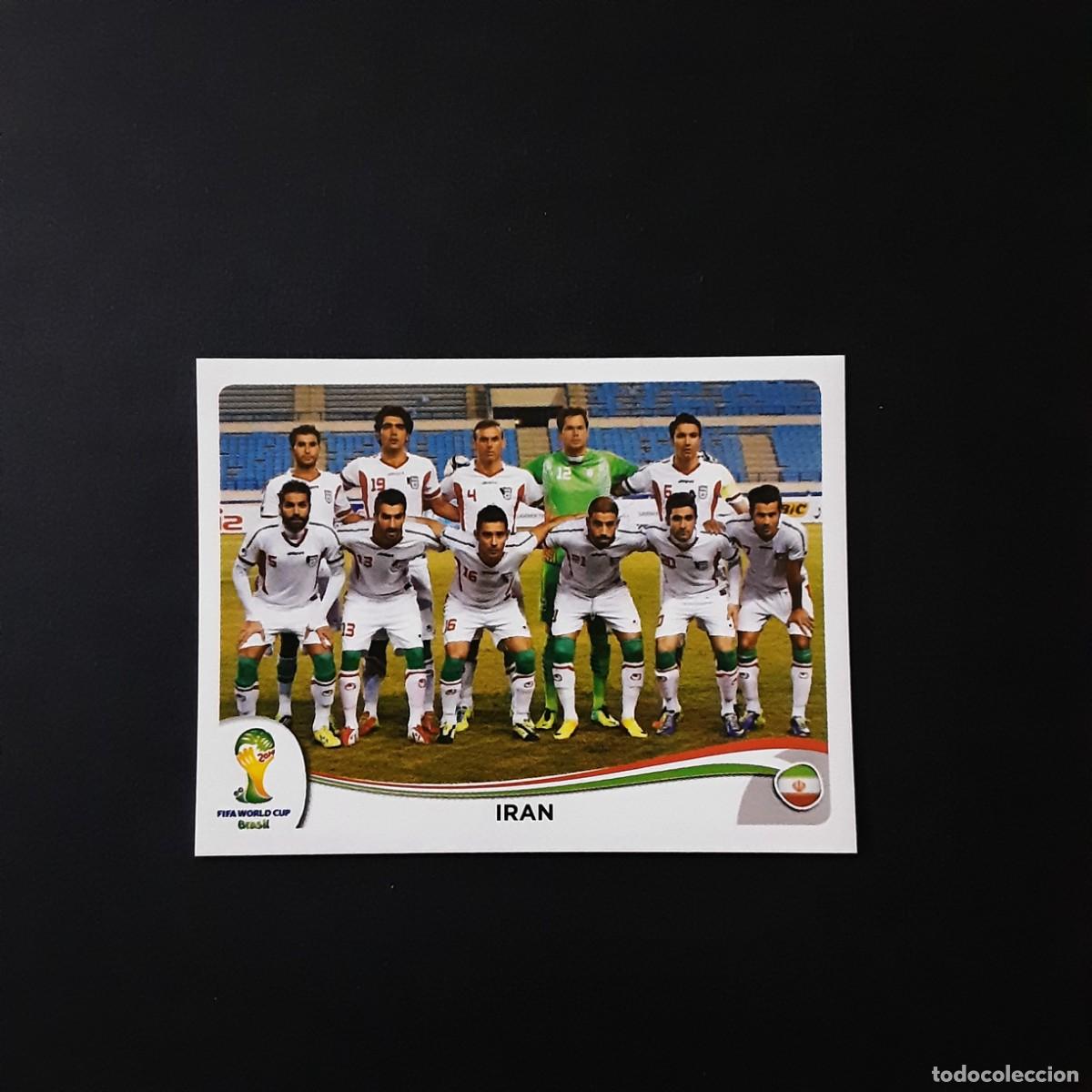 Cromos de F&uacute;tbol: CROMO FUTBOL MUNDIAL 2014 PANINI 451.ALINEACION-IRAN-NUNCA PEGADO
