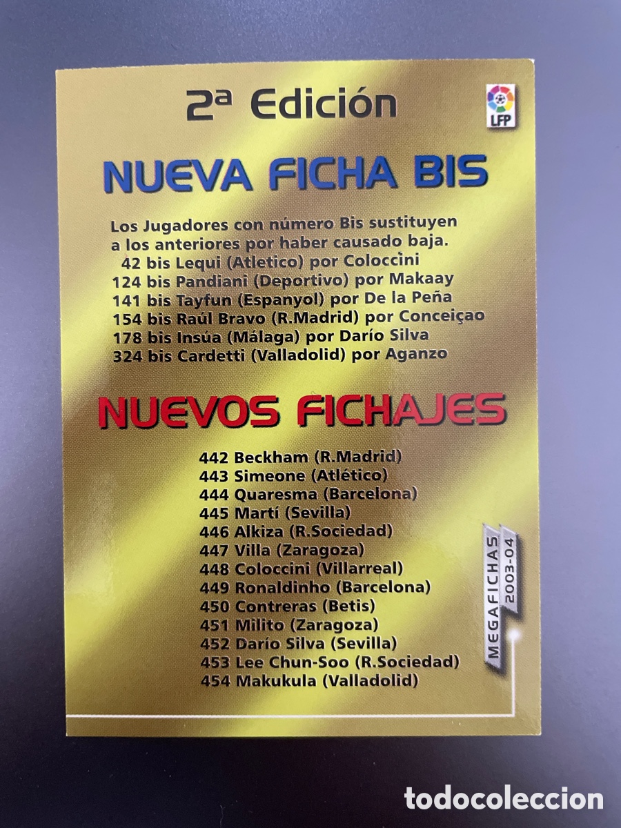 Fu&szlig;ball-Sticker: Check list Check-list 2a edicion MGK Megafichas 2003-04 2003 2004