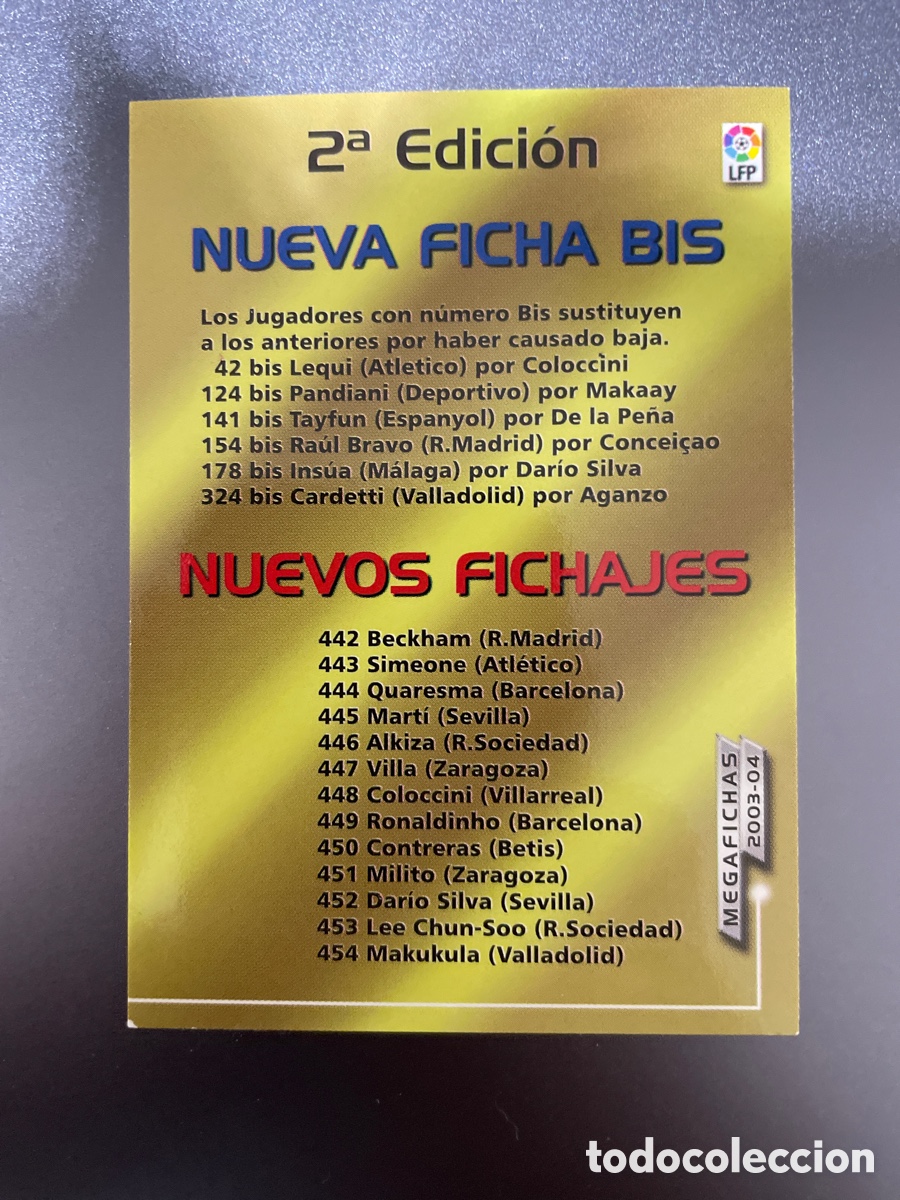 Fu&szlig;ball-Sticker: Check list Check-list 2a edicion MGK Megafichas 2003-04 2003 2004