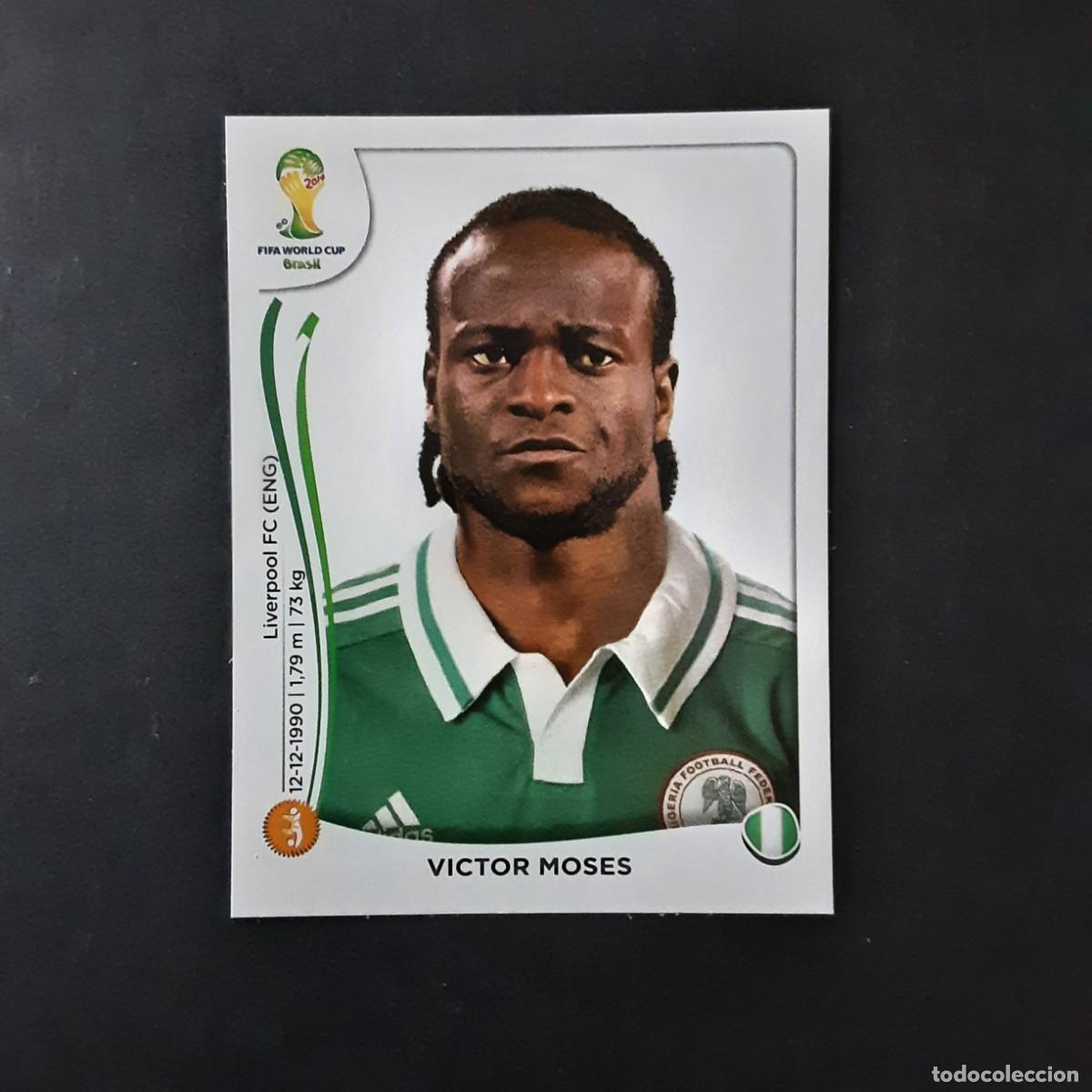 Figurine di Calcio: CROMO FUTBOL MUNDIAL 2014 PANINI 482.MOSES-NIGERIA-NUNCA PEGADO