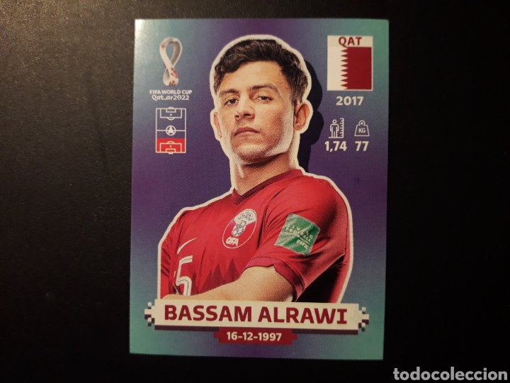 Cromos de F&uacute;tbol: BASSAM ALRAWI QATAR N&deg; 6 COPA MUNDIAL DE F&Uacute;TBOL QATAR 2022 22 PANINI SIN PEGAR PEDIDO M&Iacute;NIMO 3&euro;