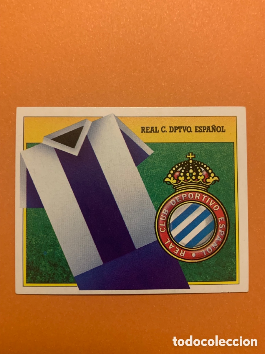 Cromos de f&uacute;tbol: Escudo y Uniforme Espa&ntilde;ol 91 92. Liga Este 1991 1992. SIN PEGAR