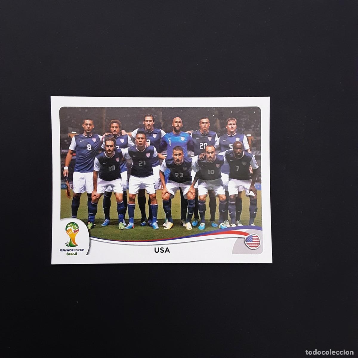 Cromos de F&uacute;tbol: CROMO FUTBOL MUNDIAL 2014 PANINI 546.ALINEACION-USA-NUNCA PEGADO