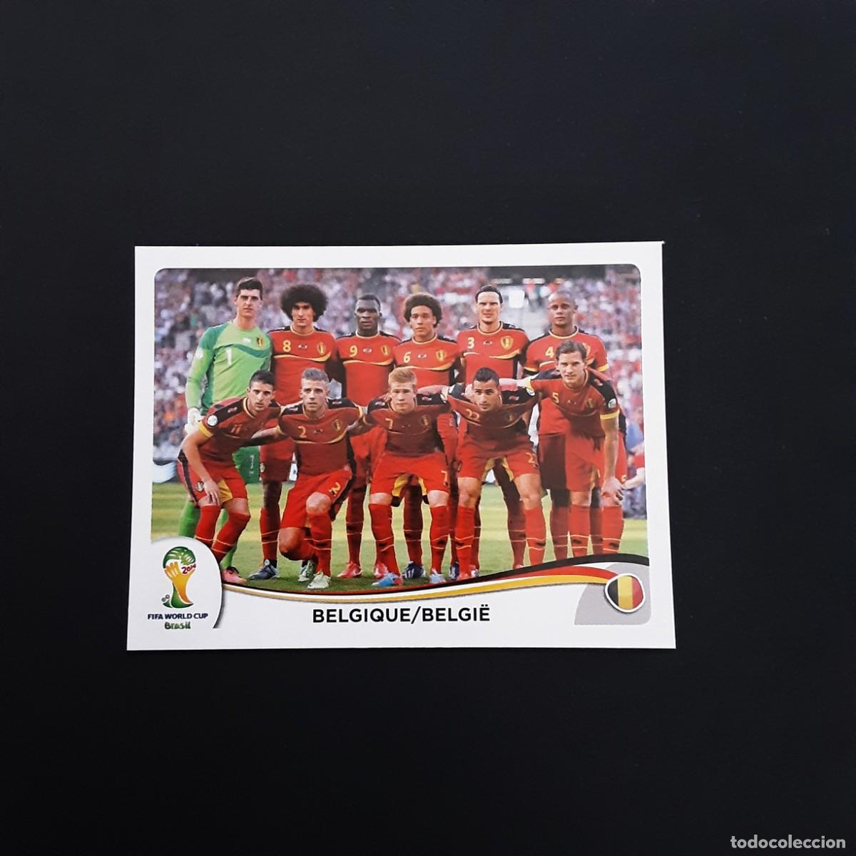 Football Stickers: CROMO FUTBOL MUNDIAL 2014 PANINI 565.ALINEACION-BELGICA-NUNCA PEGADO