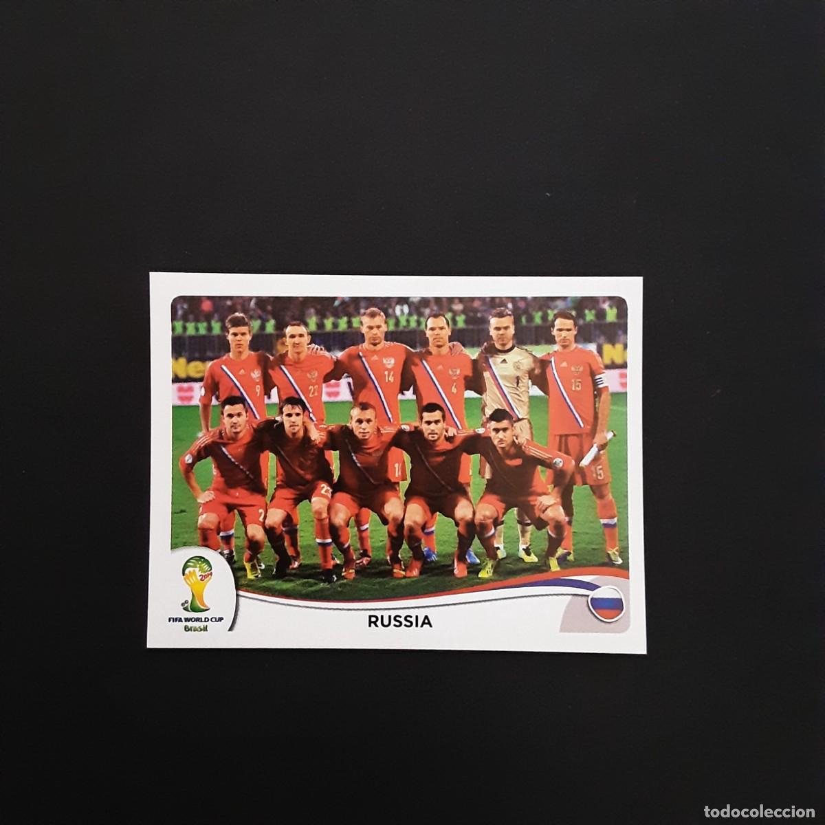 Cromos de F&uacute;tbol: CROMO FUTBOL MUNDIAL 2014 PANINI 603.ALINEACION-RUSIA-NUNCA PEGADO