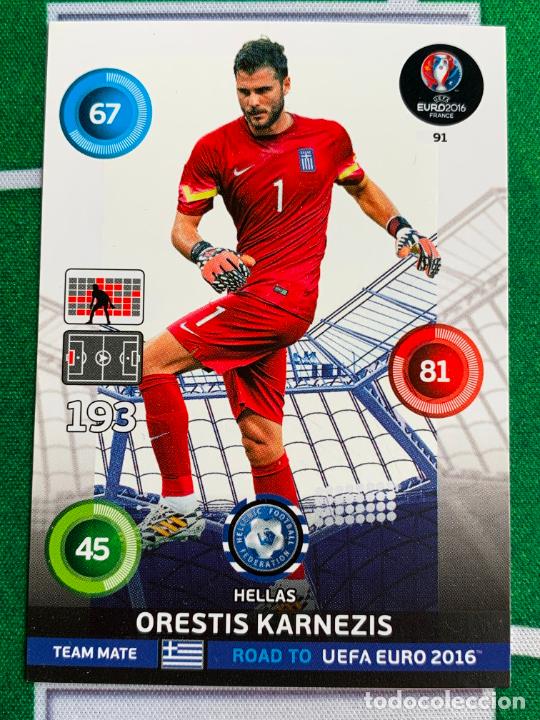 Cartes &agrave; collectionner de Football: 91. Orestis Karnezis (Hellas) Panini Road to UEFA Euro 2016 France Adrenalyn XL
