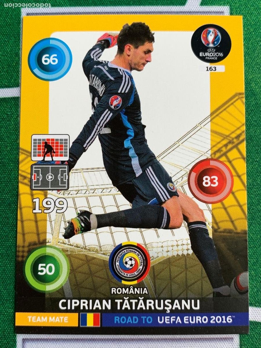 Cartes &agrave; collectionner de Football: 163. Ciprian Tătărușanu (Rom&acirc;nia) Panini Road to UEFA Euro 2016 France Adrenalyn XL