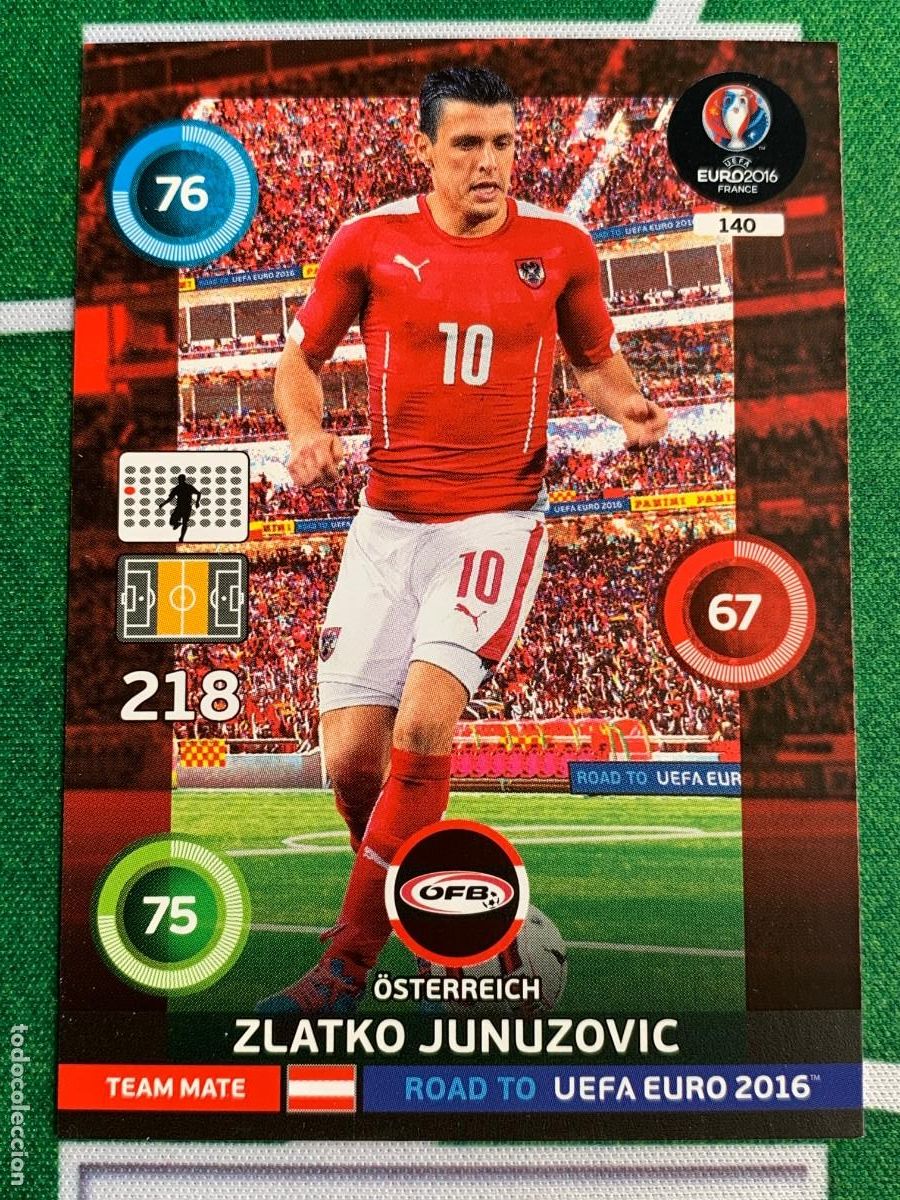 Cartes &agrave; collectionner de Football: 140. Zlatko Junozovic (&Ouml;sterreich) Panini Road to UEFA Euro 2016 France Adrenalyn XL