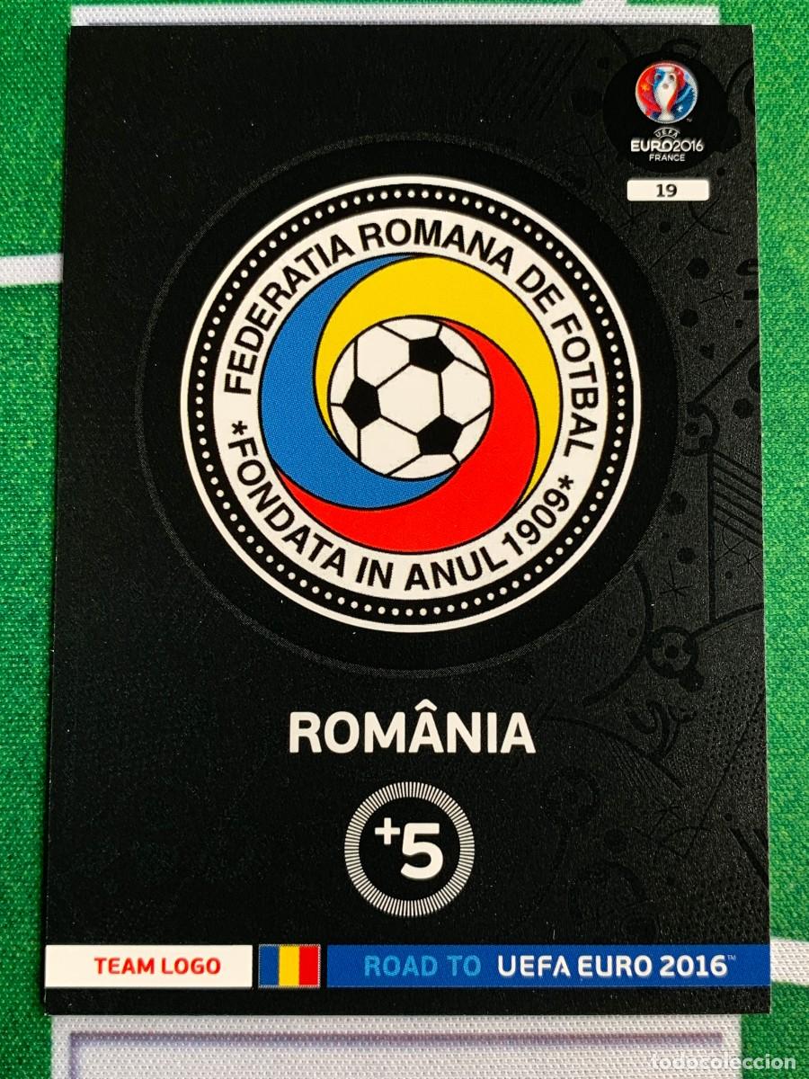 Fu&szlig;ball-Sticker: 19. Logo (Rom&acirc;nia) Panini Road to UEFA Euro 2016 France Adrenalyn XL
