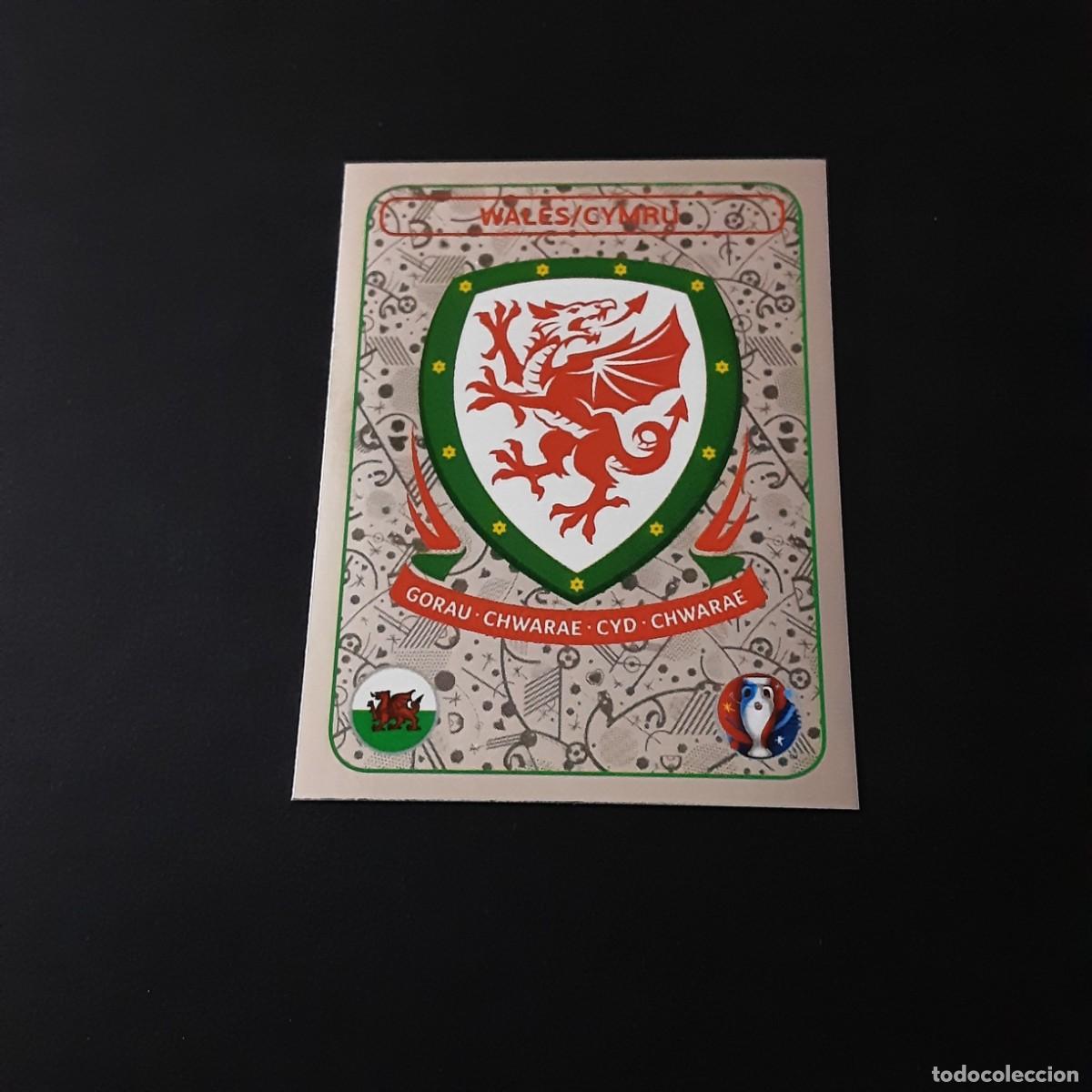 Fu&szlig;ball-Sticker: CROMO FUTBOL EURO 2016 PANINI 126.ESCUDO-GALES-NUNCA PEGADO