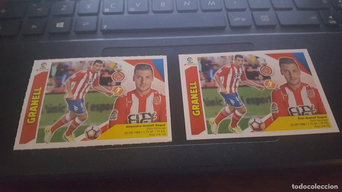Cromos de f&uacute;tbol: LOTE EDICIONES ESTE 2017 2018 GIRONA GRANELL ERROR Y CORREGIDO - Foto 1