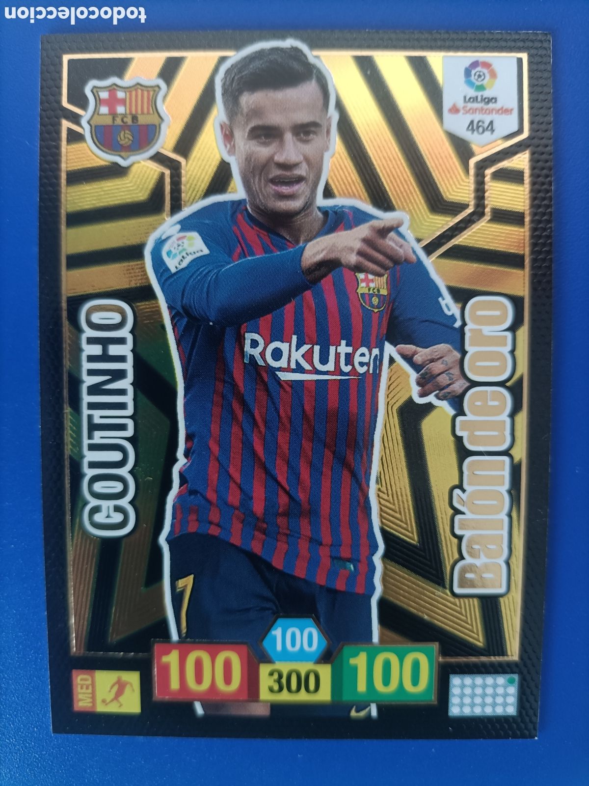 Figurine di Calcio: Cromo card Bal&oacute;n de Oro Coutinho Adrenalyn liga 2018 2019 18 19 Panini